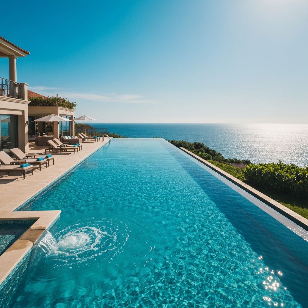 Infinity pool with ocean views