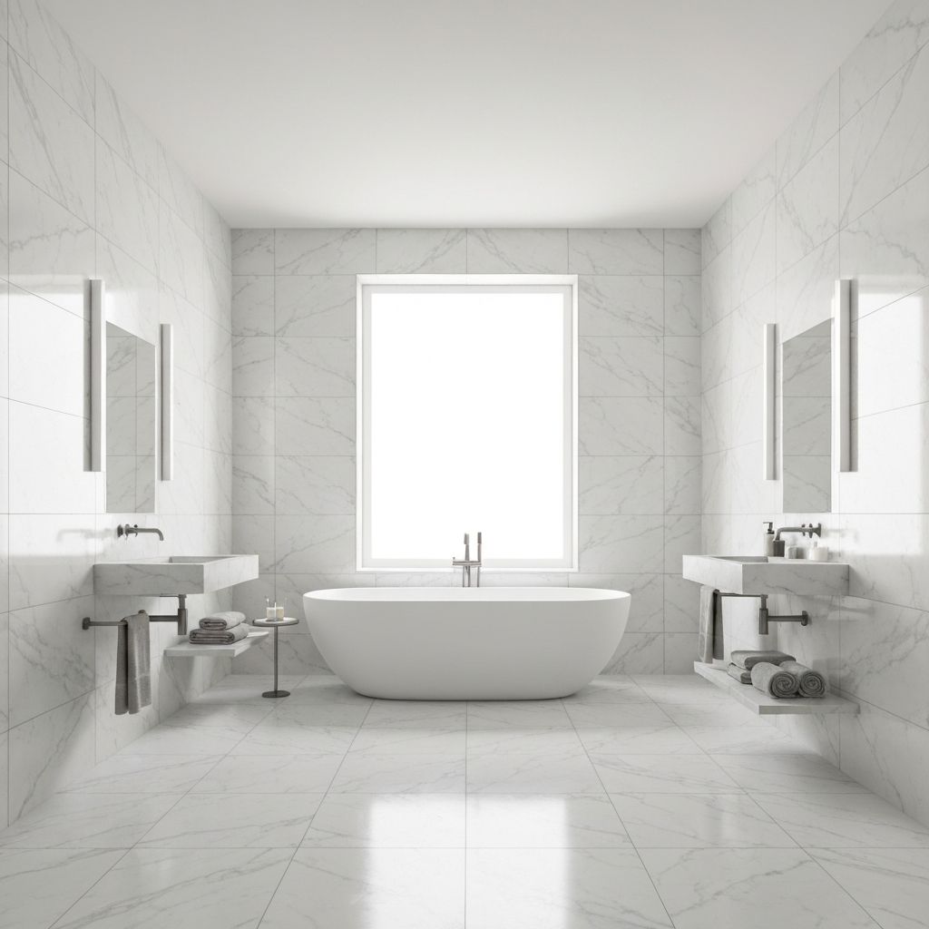 Elegant bathroom with freestanding tub